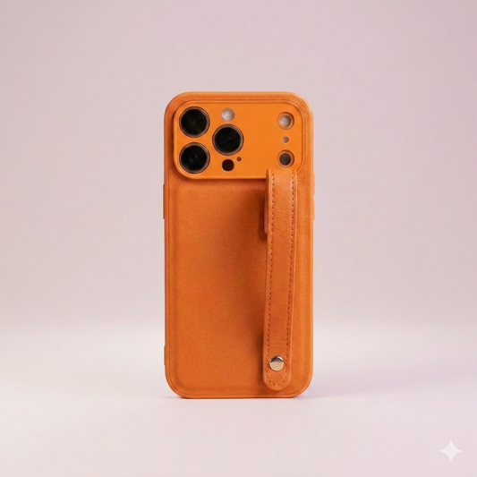 Orange Leather Wallet Case